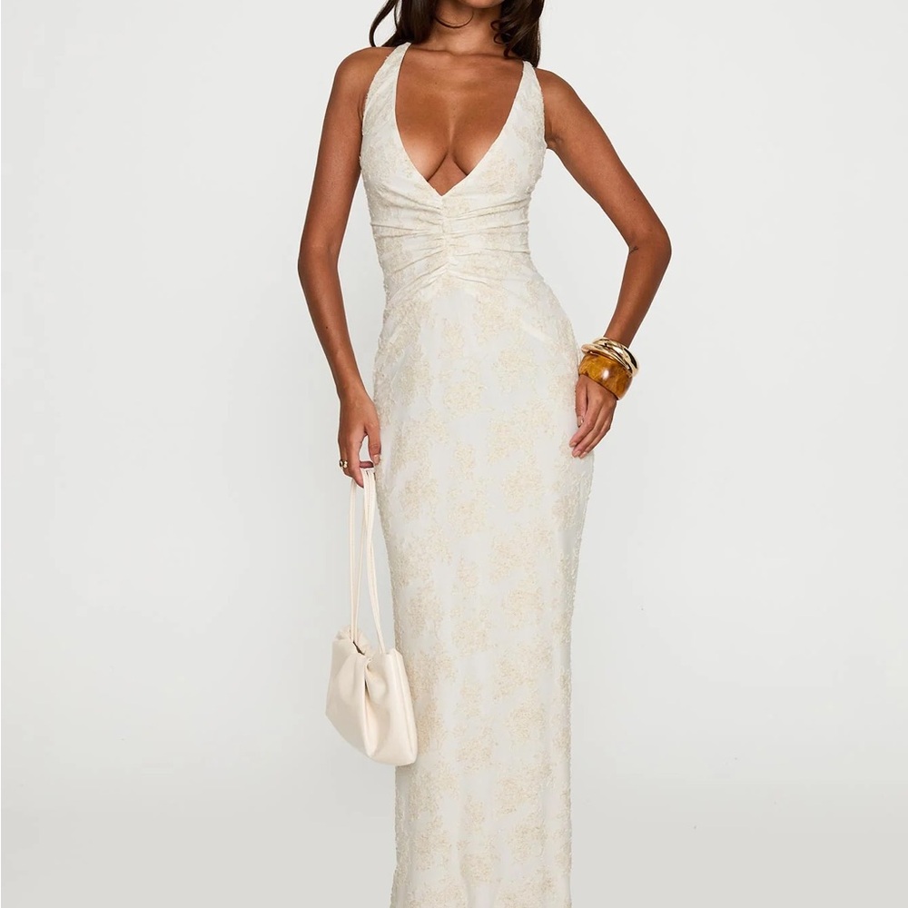 Starcrossed Halter Maxi Dress Cream